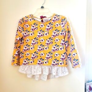 Little Lass Floral and Lace Long Sleeve Blouse